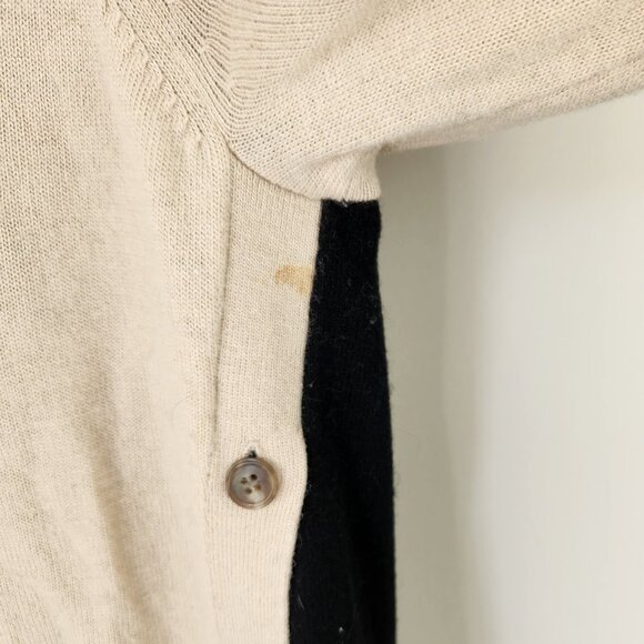 J. Crew Wool Angora Lightweight Sweater Elbow Patches Side Buttons sz S *Flawed* - Picture 5 of 9